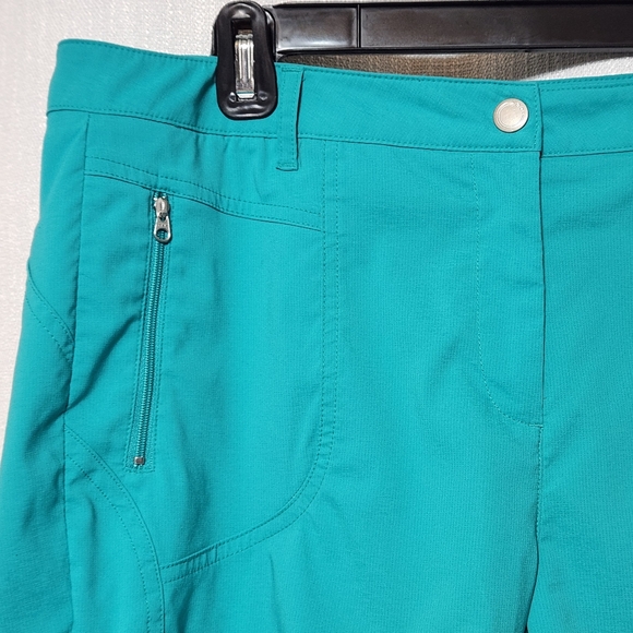 NVO by LANCTOT Blue-Green Capri Cropped Size 12 Summer Travel - Picture 2 of 5